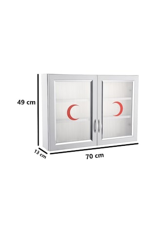 Omnipazar Clk-846 Pvc İlk Yardım Ecza Dolabı 2 Kapaklı Beyaz Beyaz