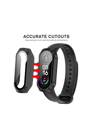 Smcase Xiaomi Mi Band 7 Tam Kapatan Darbe Korumalı Gard Ekran Koruyucu