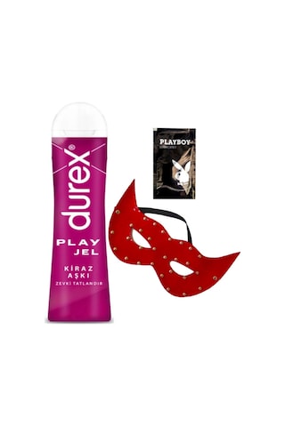 Durex Kiraz Aşkı 50 Ml Jel + Kırmızı Deri Göz Maskesi + Hediye