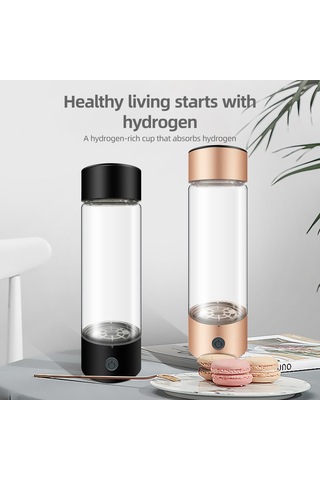 Springsun Taşınabilir Pem Spe Teknolojili 330ml Hidrojen Suyu Üretici Şişe - Ev & Seyahat İçin Siyah