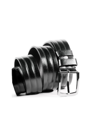 Mergenshoes Siyah Hakiki Deri Erkek Kumaş Pantolon Kemeri K06 001