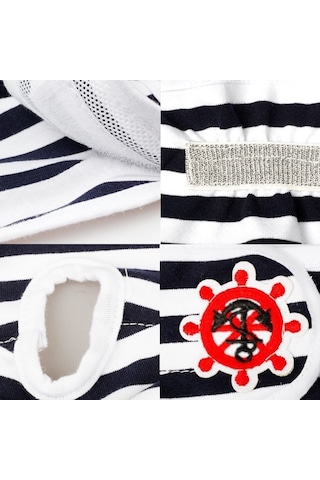 Pet Fizyolojik Pantolon Dişi Köpek Fizyolojik Dönem Hijyen Pantolonu, Boyut: L Mavi Beyaz Çizgili