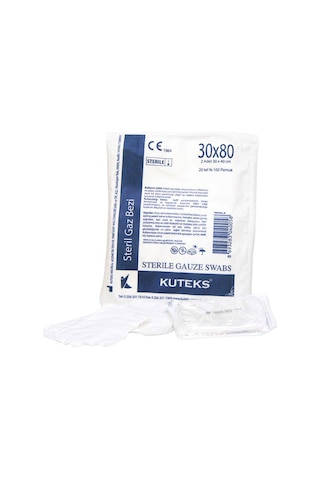 Kuteks Steril Hidrofil Gazlı Bez 30 x 80 CM 2'li 25 Adet
