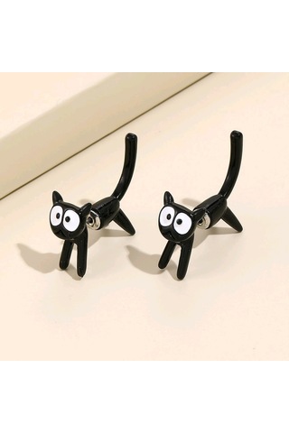 Sevimli Kedi Yavrusu Minimalist Küpe, Yaratıcı Çıkarılabilir Küpe Stili 3