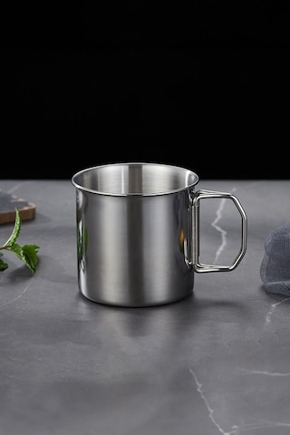 Perlotus Çelik 250 ML Katlanır Kulplu Kahve Kamp Bardağı Fincanı