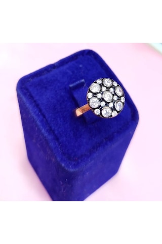 Oriental Kuyumculuk Jewellery Rose Gümüş Elmas Möntürlü Yüzük Rose