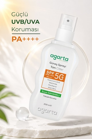 Agarta SPF 50+200 ML Yüz Ve Vücut Güneş Spreyi