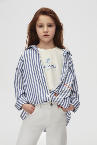 Nk Kids 38437 Kız Çocuk Mavi Leylak Gömlek Mavi