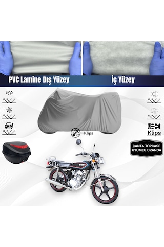 Kuba Cg 50 Motosiklet Brandası Çanta Topcase Uyumlu Motor Branda