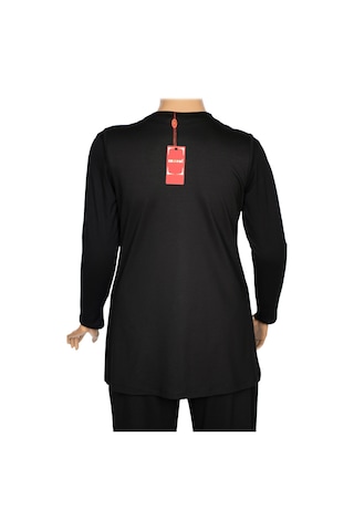 Hesna Kadın Tansu Taşlı Cepli Penye Siyah Yelek Siyah