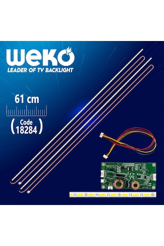 55'' Universal E-led 69 Ledli 7020 610mm 360-450ma 72-75v Çift Led+sürücü+kablo Takım Wk-0367 Tv Led Bar