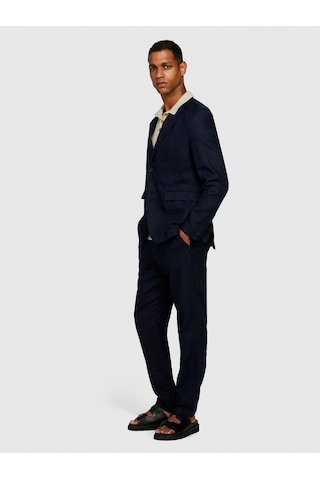 Sisley %100 Keten Astarsız Rahat Kalıp Ceket Erkek Lacivert Ceket - 324p2aghsw01q