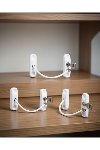 3'lü Pencere Güvenlik Kilidi Seti Anahtarlı Çocuk Güvenliği