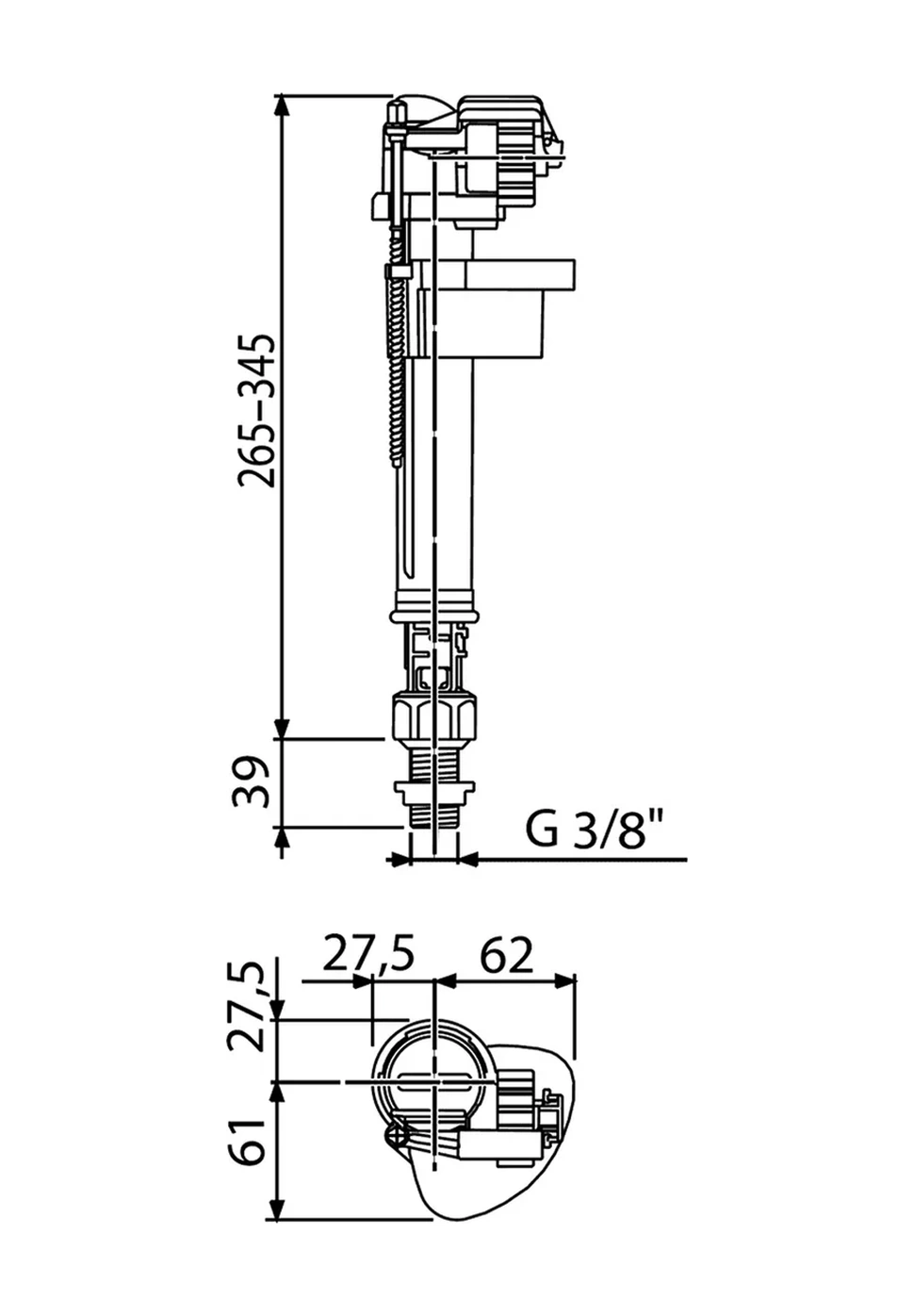 Gappo Evrensel 3/8 Tuvalet Valfi 138699443
