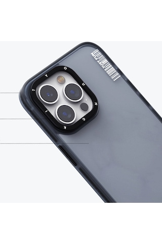 Apple Uyumlu iPhone 15 Pro Max Kılıf Buzlu Mat Tasarım Youngkit Colored Sand Serisi Kapak Siyah