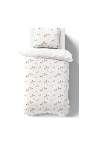 Organik Tek Kişilik Nevresim Takımı 160x220 - Minik Tay Renkli