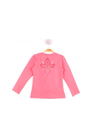 Toontoy Kids Toontoy Kız Çocuk Göğsü Çiçek Nakışlı T-shirt Beyaz