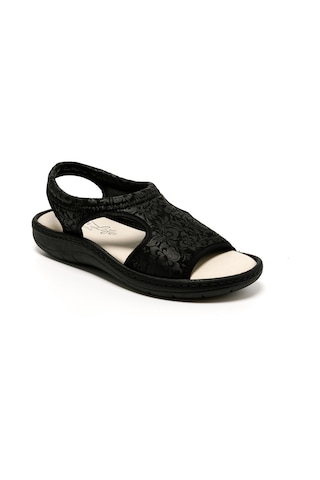 Sandalet Kadın 5364 Green Life Stretch Women's Footwear Black Siyah