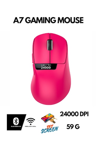 Freewolf A7 Kablosuz Dijtal Ekranlı Oyuncu Mouse 1000 Hz 24000 Dpı Bluetooth Mouse -