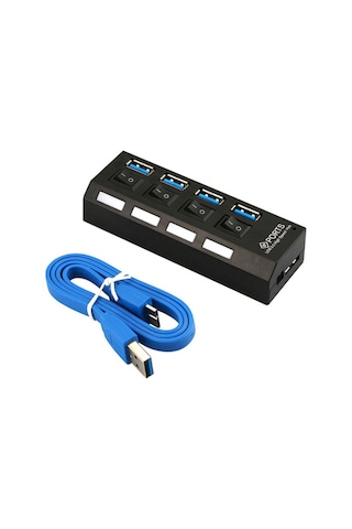 Maxgo Anahtarlı Işıklı On Off Chipli Model 4 Port Usb 3.0 Çoklayıcı Hub