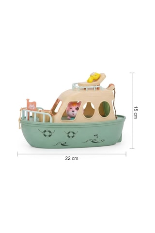 Kedi Deniz Gezintisi Tekne ve Aksesuar Oyuncakları Eğitici Banyo ve Figürlü Oyun Seti
