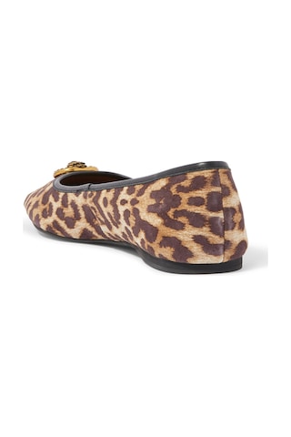Kurt Geiger Chelsea Leopar Desenli Kare Burun Balerin Ayakkabı Kahverengi