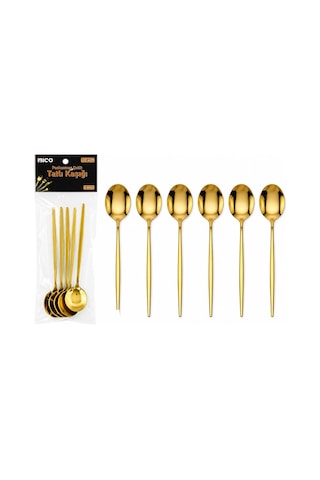 İbico İ22-439 Tatlı Kaşık Seti 13cm 6 Adet Gold - 10'li Paket Diğer