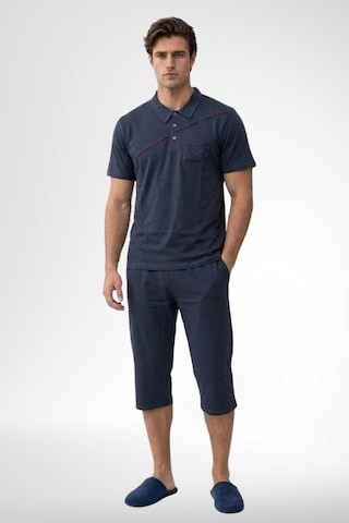 Mecit Pijama Mecit 4007 Antrasit %100 Pamuk Büyük Beden Kapri Erkek Pijama Takımı