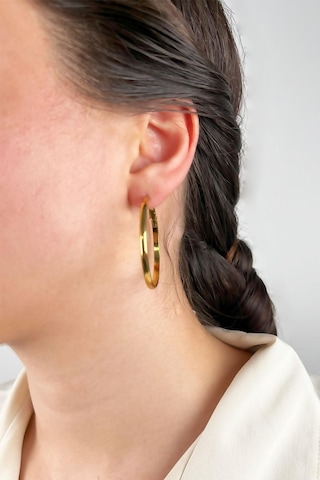 Çelik Halka Küpe 4cm - Gold çok renkli