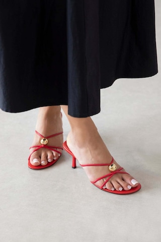 Wolk Shoes Aurora Kadın Topuklu Deri Sandalet Kırmızı
