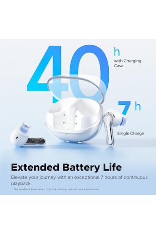Clear Enc Tws Bluetooth 5.3 Kulak İçi Kablosuz Kulaklık Beyaz