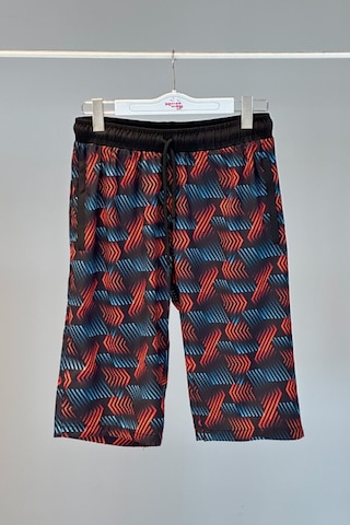 Desenli Erkek Şort Kapri Mayo Rks-04 Remsa Mayo Siyah