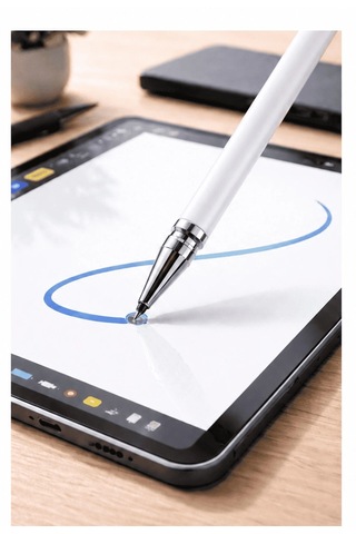 İphone 16 Uyumlu Dokunmatik Stylus Kalem Disk Uçlu Hassas Beyaz Tablet Telefon Çizim Kalemi