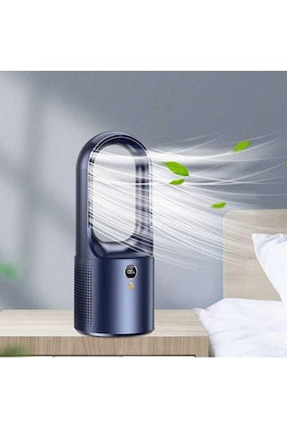 Mini Klima Led Ekran Masaüstü Soğutucu Soğutma Fanı Ev Ve Ofis Için Taşınabilir Sessiz Şarjlı Fan Lacivert Mi