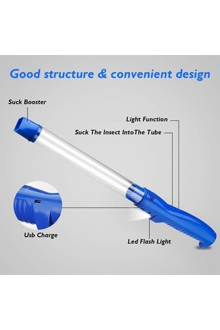 Novahub Usb Şarjlı Böcek Vakum Makinesi - Led Işıklı, Çocuk Ve Evcil Hayvanlar İçin Güvenli Taşınabilir, Kullanışlı