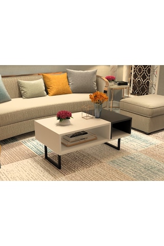 Drop Orta Sehpa Beyaz Antrasit