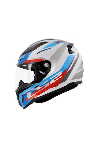 Ls2 Rapıd 2 Hyper Beyaz-mavi-kırmızı Kapalı Kask