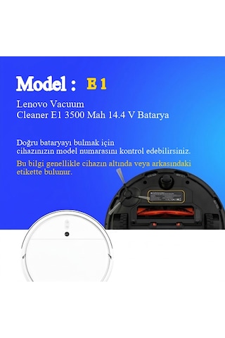 Lenovo Vacuum Cleaner E1 3500 Mah 14.4 V Batarya Uyumlu Uzun Ömürlü, Yüksek Performans Pil