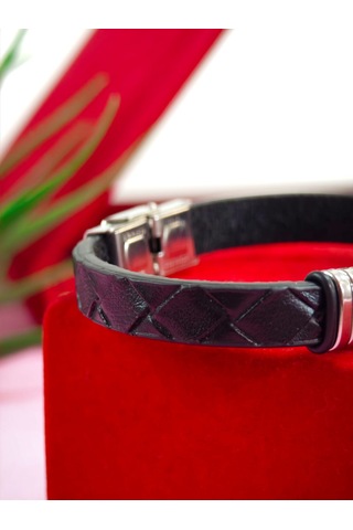 Çelik Derili Bileklik Kişiye Özel İsimli Paslanmaz Derili Çelik İsimli Bileklik 316 L Çelik Burma