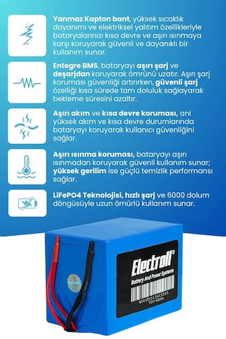 Yuki Yk-16 Ilgaz Box Uyumlu Batarya Standart Kapasite Lifepo4 72v 60ah Elektrikli Motosiklet Bataryası