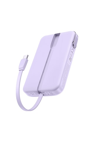 Ugreen 35604B Uno Dahili Kablolu 10.000 Mah 30W Hızlı Şarj Powerbank Mor