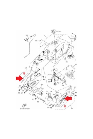 Yamaha YBR125 Esd. Depo Sticker Set Kırmızı-Siyah 51DF425550