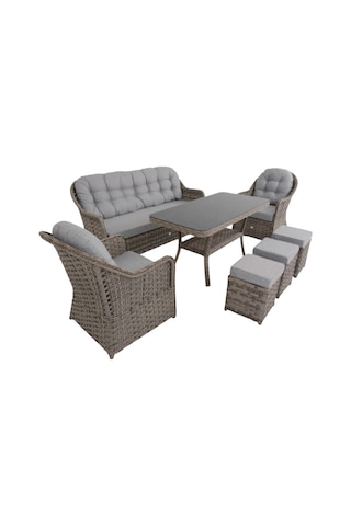 Radiance 3 Puflu Rattan Oturma Grubu Rehome