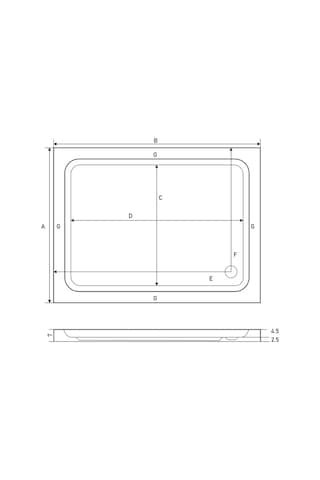 Shower 80x130 Dikdörtgen Flat Duş Teknesi H:7 Cm
