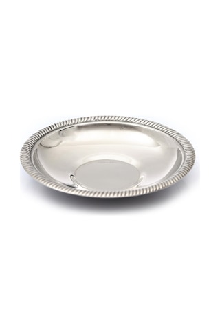 12 Adet Paslanmaz Çelik Çay Tabağı, 0,40 Mm Kalınlık Metal Parlak Çay Tabak Zincir Desenli Lüx 11 C Diğer