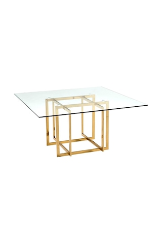 Scarlet Gold Metal & Cam Kare Yemek Masası