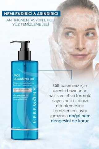 Ceremony Nemlendirici Arındırıcı Eşitleyici Sivilce ve Akne Karşıtı Yüz Temizleme Jeli 400 ML + Nivea Soft Krem 200 ML