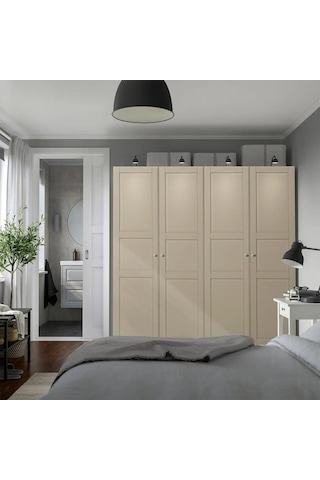 Ikea Gri Geniş Kapaklı Gardırop 200x60x201 Cm