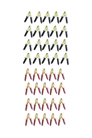 Akü Takviye Kablo Maşası Maşa Büyük Boy 15 Cm. Kırmızı-Siyah 20 Çift