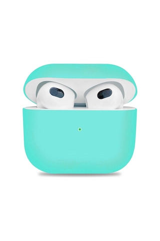 Wozlo Apple Uyumlu AirPods 3 Koruyucu Kılıf - 3. Nesil Silikon Kulaklık Koruma Kılıfı - Mint